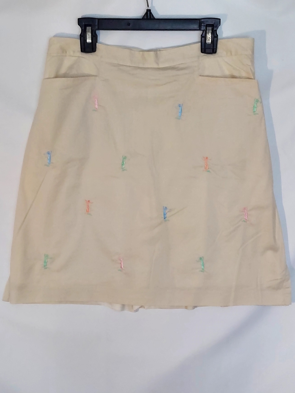 Golf Beige Embroidered Mini Skirt - Unbranded